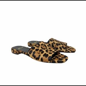 J. Crew Leopard Print Calf Hair Slide Sandal